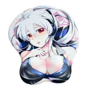 Tapis de souris en gel de silicone avec repose-poignet, design <span class=keywords><strong>anime</strong></span> 3D personnalisé, forme poitrine et fesses sexy, vente en gros usine, faible MOQ - Product Image 1