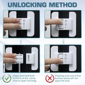 Замок для холодильника и мебели, сильный клей, защита от детей, без сверления, для дверцы шкафа, кухни - Product Image 4