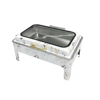FULAIXIN Nouveau Réchaud de Buffet Hydraulique en Acier Inoxydable pour Restaurant, Hôtel, Mariage, avec Chauffage au Carburant et Maintien au Chaud Automatique à Température Contrôlée, 9L