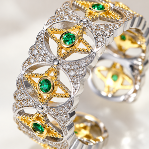 Anillo de ojo de luna y estrella para mujer, estilo palaciego, accesorio diario para el dedo - Product Image 4
