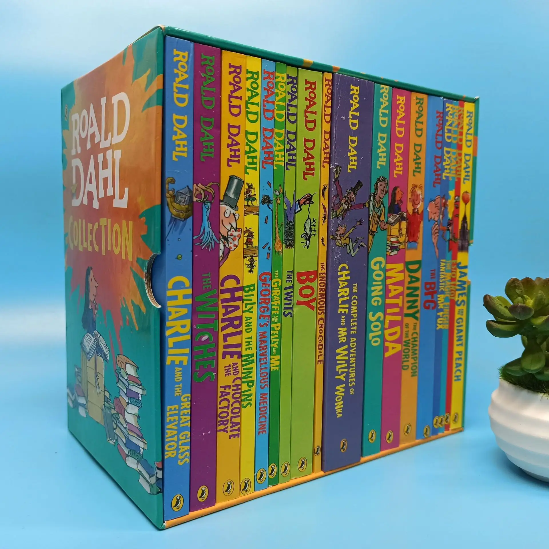 Collection de 18 livres Roald Dahl, livre de roman de littérature pour enfants, ensemble de livre d'éveil précoce, lecture pour enfants qui apprennent l'anglais