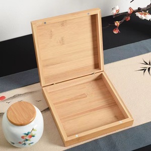 Bamboo Tea <b>Cake</b> Packaging <b>Box</b> Rectangle Handmade <b>Gift</b> Craft Storage Wooden <b>Box</b> Solid Wood Customizable Thickness High - Product Image 1