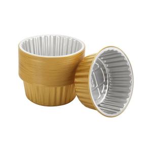 Gold Foil Lunch Box 570ml With Lid Microwave Safe Disposable Round Aluminum Container For Picnic Camping Travel - Product Image 3