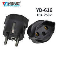 Adaptateur de prise suisse vers UE YUADON 16A 250V, prise électrique industrielle CH à deux broches haute intensité