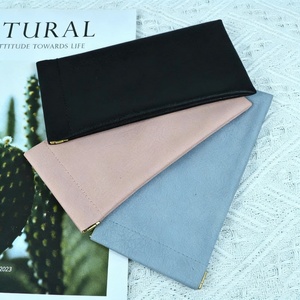 Custom Logo PU Leather Eyewear Bag Soft Top Squeeze Sunglasses Case with Fashionable Style for Glasses Storage and Packaging - Product Image 2