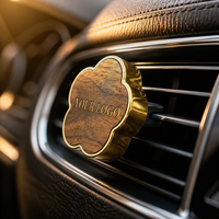 Diffuseur de parfum voiture de luxe personnalisé, bois de noyer et zinc, clip d'aération, parfum longue durée sans électricité