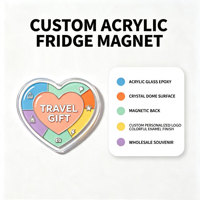 Aimant de réfrigérateur personnalisé en acrylique, verre, époxy, cristal, en forme de cœur, souvenir, logo personnalisé, cadeau de voyage