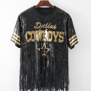 Nuova Maglia da Calcio Personalizzata <span class=keywords><strong>con</strong></span> <span class=keywords><strong>Paillettes</strong></span> per Donna, Maglia dei Saints <span class=keywords><strong>con</strong></span> Cinturino e Nappine in <span class=keywords><strong>Paillettes</strong></span> - Product Image 3