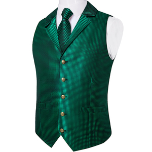 Conjunto <span class=keywords><strong>de</strong></span> <span class=keywords><strong>Chaleco</strong></span> y Corbata Victoriano, Verde a Cuadros, Poliéster, <span class=keywords><strong>Chaleco</strong></span> Gótico sin Mangas, Chaqueta para Hombre, Boda, Fiesta, Esmoquin, Cierre <span class=keywords><strong>de</strong></span> un Solo Botón - Product Image 3