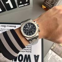 X-GEQCK Nuevo Reloj Automático para Hombre con Tres Esferas y Seis Agujas, Fase Lunar, Correa de Acero Inoxidable, Relojes de Lujo para Hombre a la Moda
