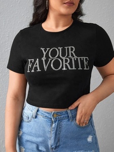 T-Shirt donna donna donna Casual a manica corta in tinta unita in cotone da donna con maglietta <span class=keywords><strong>Crop</strong></span> bianca personalizzata per donna - Product Image 3