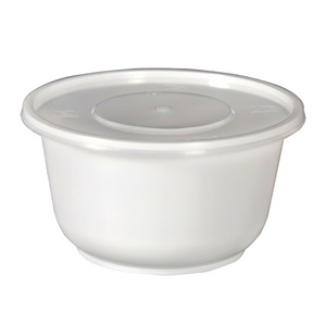 Disposable Bowls With Lids Plastic Takeaway Containers Thickened White Microwaveable For Commercial Use - Product Image 3
