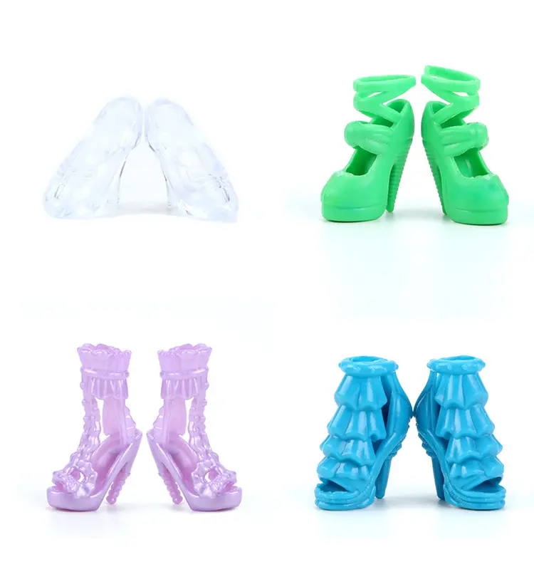 10 Pairs Mix style Doll Shoes High Heels Sandals Boots Colorful Assorted Shoes Accessories For Barbie Doll Baby Xmas DIY Toy