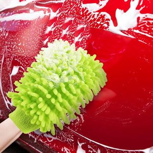Guante de microfibra de chenilla para lavado de coches, grueso, de secado rápido, cuadrado, de color liso, para limpieza y detallado, buen precio - Product Image 4