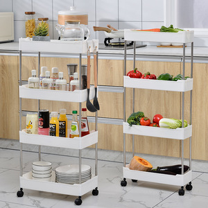 <b>Kitchen</b> <b>Storage</b> Rack 4 Tier Movable With Wheels For Organizing Cooking Supplies And Utensils In <b>Kitchen</b> - Product Image 2