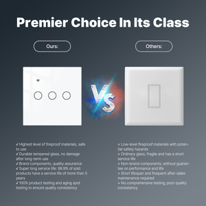 MOES Have/No Neutral Glass <b>Wall</b> US 1 2 3 4 Gang Touch <b>Light</b> Tuya Smart <b>Switch</b> Wifi DS-121JL-US1 Tuya Smart <b>Switch</b> DS-121JL-US1 - Product Image 3