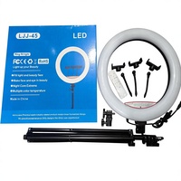 Lampu Ring Ljj45 Promo Panas 4800-5200K Lampu LED Fotografi Profesional 18 Inch dengan Tripod Stand 2.1 M dan Remote