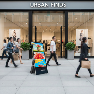 Écran publicitaire numérique sans fil portable ultra-mince de 43 pouces sur pied pour intérieur, avec menu Android - Product Image 2