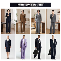 Costume de pantalon et blazer formel pour femmes, élégant, à revers crantés, pour le bureau, tenue de femme d'affaires