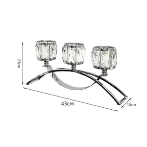 Portacandele in cristallo con 3 bracci di cristallo con candelabro creativo - Product Image 4