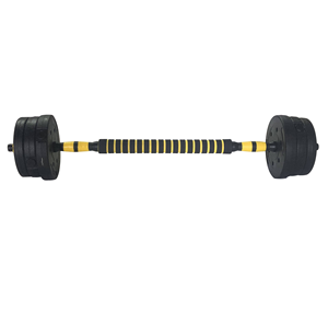 Haltère en ciment réglable économique avec plaques de poids détachables, écrou de verrouillage jaune, barre gainée de mousse, pour entraînement aérobie complet à domicile - Product Image 5