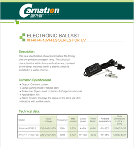 Yake karanfil 4W-6W UV balast akış sensörü akış anahtarı gecikme fonksiyonu ile düşük basınçlı Amalgam lamba için desteklenen - Product Image 4