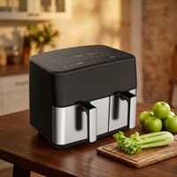 Friteuse à air à double panier - comprend un ensemble de paniers jumeaux de 3,5 L + 6 L