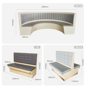 <span class=keywords><strong>Banc</strong></span> de salle à manger de restaurant moderne en bois personnalisé avec table, design <span class=keywords><strong>demi</strong></span>-<span class=keywords><strong>cercle</strong></span> pour restaurant et boutique - Product Image 3