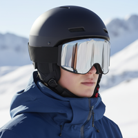 Masque de ski personnalisé avec logo, en polycarbonate magnétique, double couche anti-buée, protection UV pour tous