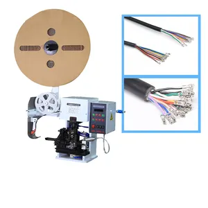 Mute semi-automatic with stripping and playing terminal crimping machine for wire and cable