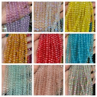 Perles en verre cristal artificiel irisées à facettes multiples de 6 mm, effet fleur, pour la fabrication de bracelets DIY et accessoires de bijoux