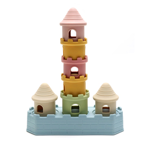 Juguetes de apilamiento de estilo de dibujos animados de bebé de construcción de grado alimenticio juguetes de apilamiento de bebé de silicona sin Bpa juguetes educativos Montessori para bebés - Product Image 6