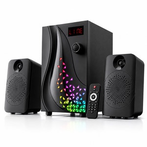 Sistema de Audio Satélite con Subwoofer y Bluetooth, con Gradiente RGB Dinámico Triangular, Sonido Envolvente para el Hogar, 220V 50Hz, Alimentación CA - Product Image 1