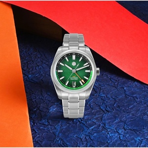 นาฬิกา San Martin รุ่น SN0144BGX ขนาด 39 มม. หน้าปัดเคลือบ JianZhan GMT Miyota 9075 ระบบอัตโนมัติ นาฬิกาดำน้ำสุดหรูสำหรับผู้ชาย สไตล์จีน - Product Image 2