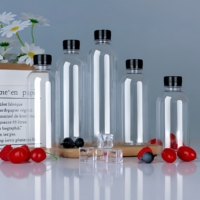 Bouteilles en PET de qualité alimentaire 200-500 ml pour thé aux bulles, jus, lait, emballage transparent scellé avec bouchon à vis