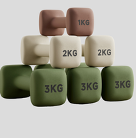 Haltères carrés pour la remise en forme à domicile, 1 kg, 2 kg, 3 kg, en fonte, anti-roulement, prise en main facile, équipement de fitness pour l'exercice en intérieur et en extérieur