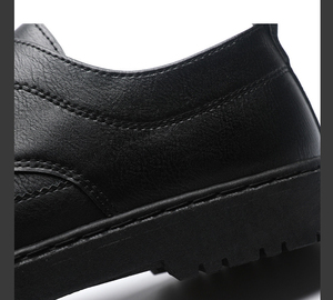 Zapatos casuales de cuero para hombre, impermeables, antideslizantes, con suela gruesa, ligeros, transpirables, suaves y cómodos, zapatos de vestir y Oxford. - Product Image 6