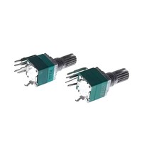 Potentiomètre vertical RK097 unipolaire avec interrupteur, 5 broches à pattes courbées avec bouton rotatif B10K 50K 100K, axe de 15 mm