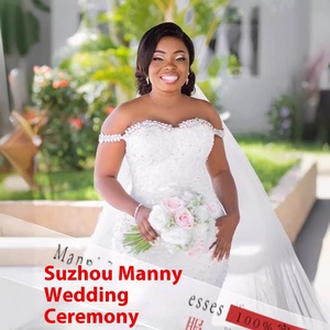 Nuevo Vestido de Novia Moderno Estilo Princesa 2024, Personalizable, con Cola de Pez, Encaje en el Hombro, Exclusivo para Comercio Exterior Africano - Product Image 3