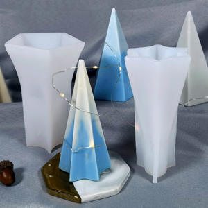 <strong>Pyramid</strong> Candle Silicone Mold DIY Geometric Cone Scented Candle Mold - Product Image 3
