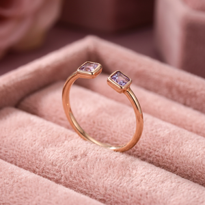 แหวนหินอัญมณีสไตล์โบฮีเมียนทำมือ ชุบทอง 18K - Product Image 3