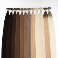 Extensions de cheveux vierges russes 12A 100% kératine Remy, pointe plate droite, double trame machine