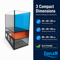 Aquarium de bureau tout-en-un ZOOBAM avec filtre inférieur, aquarium ultra-fin à débordement avec filtration multicouche