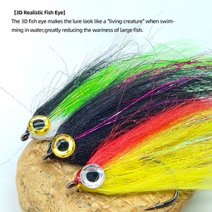 <span class=keywords><strong>Leurre</strong></span> de pêche à la mouche multi-couleurs Big Eye Baitfish Deceiver avec hameçon en acier à haute teneur en carbone - Product Image 4