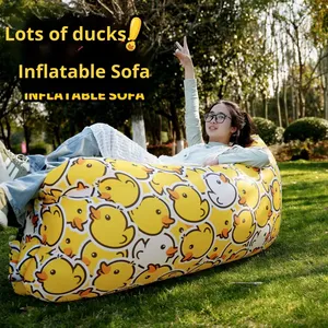 Sofá Inflable de Dibujos Animados, Sofá de Aire para Exteriores, Sofá Perezoso para Chicas, Celebridad de Internet, Lindo y Juguetón, Portátil, para Festivales de Música, Campamentos, de Poliéster - Product Image 4