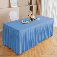 Nappe rectangulaire moderne anti-poussière avec pour la maison Banquet anti-rides banquet Polyester tapis Table plinthe