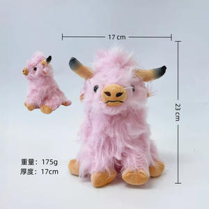 دمية محشوة جديدة على شكل بقرة هايلاند اسكتلندية، لعبة قطيفة طويلة على شكل عجل - Product Image 4