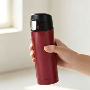 Taza de Viaje Japonesa Ecológica de Acero Inoxidable 304 de 450 ml con Tapa Abatible, Vaso Térmico para Auto, Venta al Por Mayor para Negocios y Regalos - Product Image 6