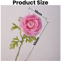 Bunga Ranunculus Buatan Sentuhan Asli 2 Tangkai Berkualitas Tinggi Warna Pink untuk Dekorasi Pernikahan, Pesta, dan Hiasan Tengah Meja Rumah
