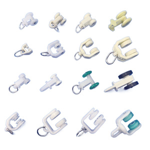 Rèm theo dõi ròng rọc phụ kiện Con lăn thẳng cong trượt hướng dẫn đường sắt móc đi Bộ bánh xe Khóa Nhẫn - Product Image 1